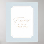 Elegant Blauw Goud Script Doop Favorieten teken Poster (Voorkant)