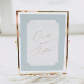 Elegant Blauw Goud Script Kaarten en Geschenken Te Poster