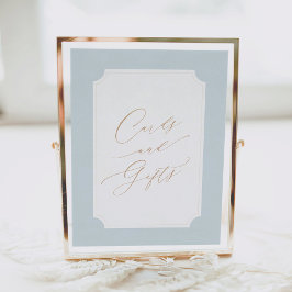 Elegant Blauw Goud Script Kaarten en Geschenken Te Poster