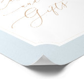 Elegant Blauw Goud Script Kaarten en Geschenken Te Poster (Hoek)