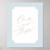 Elegant Blauw Goud Script Kaarten en Geschenken Te Poster (Voorkant)