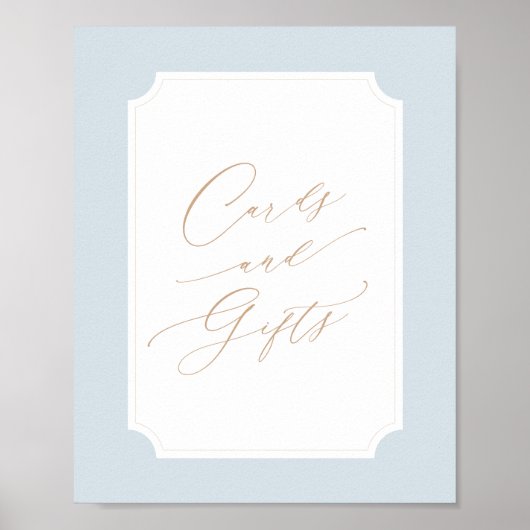 Elegant Blauw Goud Script Kaarten en Geschenken Te Poster (Voorkant)