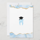 Elegant Blauw Goud Tandarts Afstudeerfeest Kaart (Achterkant)