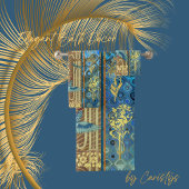 Elegant blauw, goud, taupe handdoek