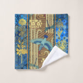 Elegant  blauw, goud, taupe handdoek (Wasdoekje)