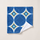 Elegant Blauw & Goud verzendpatroon op grijs Bad Handdoek (Wasdoekje)