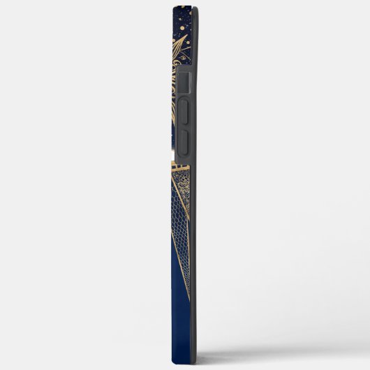 Elegant Blauw Goud Zon Maan Mandala Case-Mate iPhone Case (Achterkant / Links)