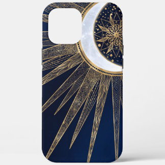 Elegant Blauw Goud Zon Maan Mandala Case-Mate iPhone Case