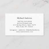 Elegant, Blauw, Gouden Streep, Cirkel, Monogram Visitekaartje (Achterkant)