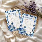Elegant blauw gouden vlinder Baby shower Kaart