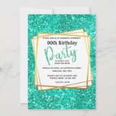 Elegant blauw goudzangfeest kaart (Voorkant)