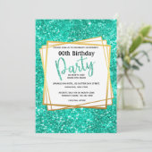 Elegant blauw goudzangfeest kaart (Staand voorkant)