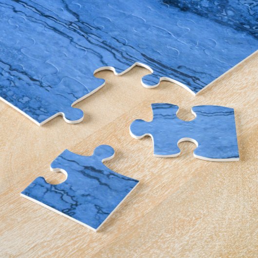 Elegant Blauw Graniet patroon blauw marmer Legpuzzel (Zijkant)