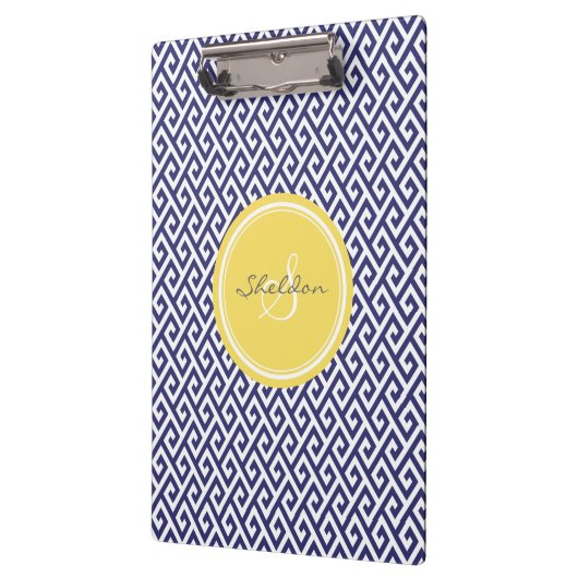 Elegant blauw Grieks zeer belangrijk geometrisch Klembord (Links)