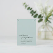 ELEGANT BLAUW GRIJS AFSTUDEREN KETTINGEN DISPLAY K PLAATSKAARTJE (Staand voorkant)