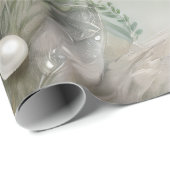 Elegant blauw, grijs en parelmoer swirls cadeaupapier (Rol Hoek)