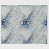 Elegant blauw, grijs en wit gevederd Bejeweled Cadeaupapier (Vlak)