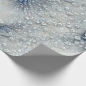 Elegant blauw, grijs en wit gevederd Bejeweled Cadeaupapier (Hoek)