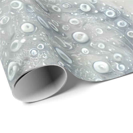 Elegant blauw, grijs en wit gevederd Bejeweled Cadeaupapier (Rol Hoek)