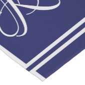 Elegant blauw grijs initiaal monogram korte tafelloper (Hoek)