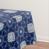 Elegant blauw grijs initiaal monogram tafelkleed (Voorbeeld)