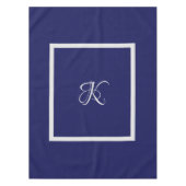 Elegant blauw grijs initiaal monogram tafelkleed (Voorkant)