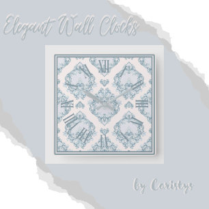 Elegant Blauw Grijs met Steunwandklok Vierkante Klok