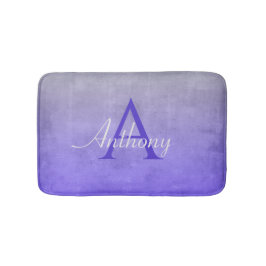 Elegant Blauw Grijs rustieke Abstracte naam monogr Badmat