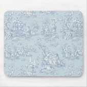 Elegant  blauw grijs toile de jouy muismat (Voorkant)