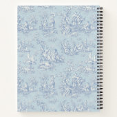 Elegant blauw grijs toile de jouy notitieboek (Achterkant)