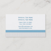 Elegant blauw grijs wit Damask en Stripes Visitekaartje (Achterkant)