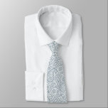 Elegant Blauw-grijs & Wit  Paisley Patroon Stropdas<br><div class="desc">Elegant wit en blauwgrijs  paisley patroon. Cool bruiloft stropdas. Aanpasbare afdrukgrootte. Als je ondersteuning nodig hebt om een van mijn design aan te passen,  stuur dan een bericht naar Zazzle.</div>