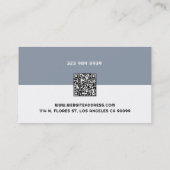 Elegant Blauw-grijs, Zwart & Wit Fitness Trainer Visitekaartje (Achterkant)