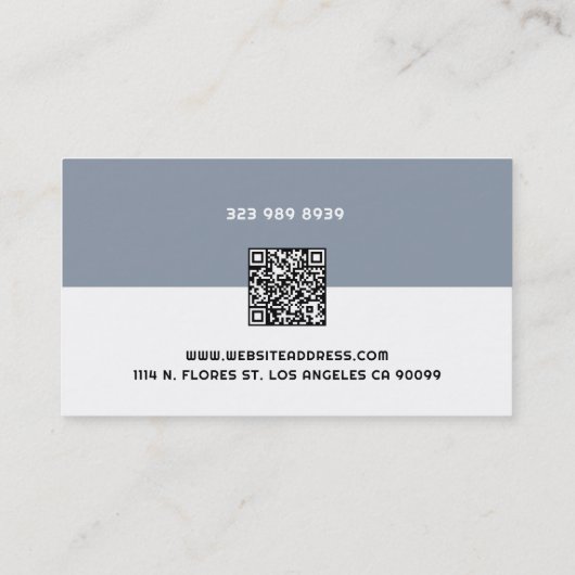 Elegant Blauw-grijs, Zwart & Wit Fitness Trainer Visitekaartje (Achterkant)