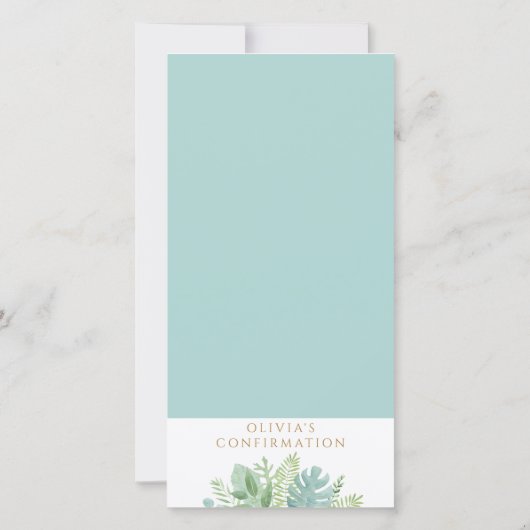 Elegant blauw groen bevestiging Bladwijzer gunst Bedankkaart (Achterkant)