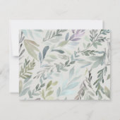 Elegant Blauw Groen Botanische Waterverf Patroon Notitiekaartje (Achterkant)