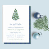 Elegant Blauw Groen Kerstmis repetitie diner Kaart