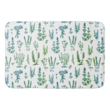 Elegant Blauw Groen Kruiden Tuin Patroon