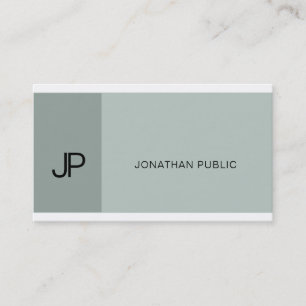 Elegant Blauw Groen Modern Monogram Professioneel Visitekaartje