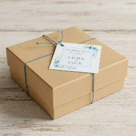 Elegant blauw groen namen bruiloft bedankjes labels