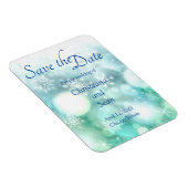 Elegant Blauw Groen Sparkling Sneeuwvlok Waterverf Magneet (Rechterzijde)