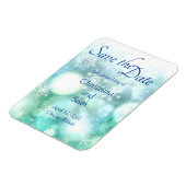 Elegant Blauw Groen Sparkling Sneeuwvlok Waterverf Magneet (Linkerzijde)