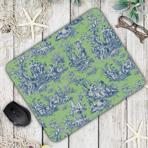 Elegant blauw groen toile de jouy muismat