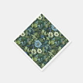 Elegant Blauw & Groen Victoriaans Wildflower Patro Servet (Hoek)