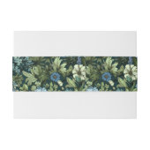 Elegant Blauw & Groen Victoriaans Wildflower Patro Uitnodigingen Wikkel (Achterkant Voorbeeld)