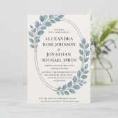 Elegant blauw groen & zilver ovaal modern kaart (Staand voorkant)