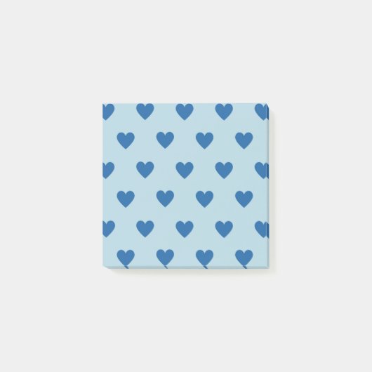 Elegant Blauw Hartpatroon Modern & Minimaal Post-it® Notes (Voorkant)