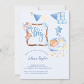 Elegant blauw Het is een Baby shower Kaart (Voorkant)