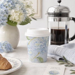 Elegant Blauw Hortensia Papier Papieren Bekers