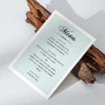 Elegant blauw huwelijk. Klassiek kalligrafie scrip Menu<br><div class="desc">Blauw menu met elegant script voor klassieke traditie bruiloft.</div>